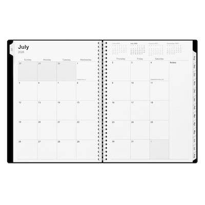 2026–2027 Staples 8" x 11" Academic Weekly and Monthly Appointment Book, Black (ST25499-27)