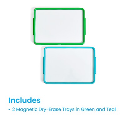 hand2mind Magnetic Dry-Erase Activity Trays, Green/Teal (98877)