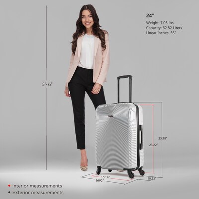 DUKAP Inception 25.98 Hardside Suitcase, 4-Wheeled Spinner, TSA Checkpoint Friendly, Silver (DKINC00M-SIL)