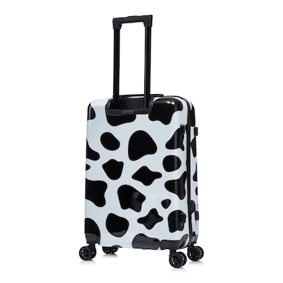 InUSA Prints 24" Hardside Suitcase, 4-Wheeled Spinner, TSA Checkpoint Friendly, Cow Animal Print (IUAPC00M-COW)