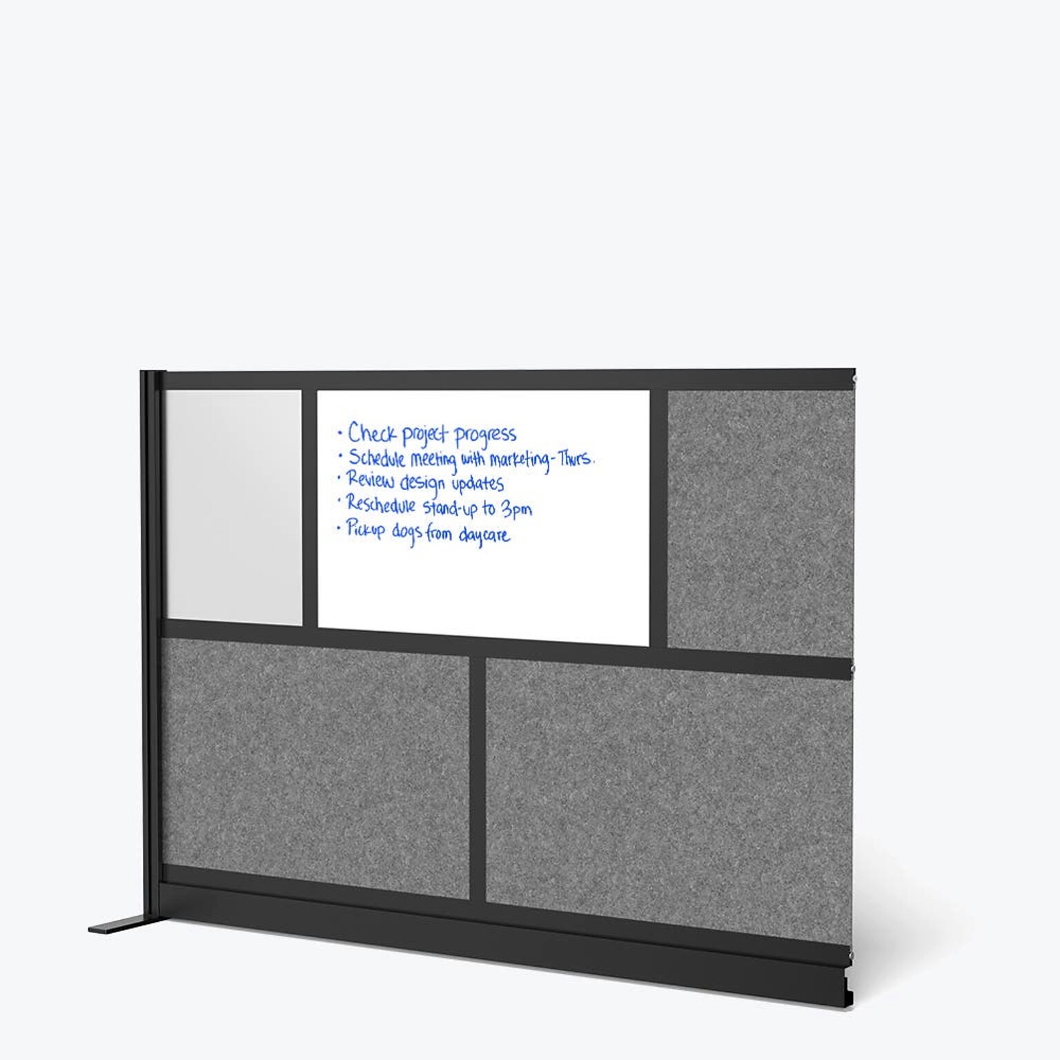 Luxor Workflow Modular Wall Add-On, 70 x 48, Black (MW-7048-XWCGB)