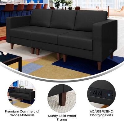 Flash Furniture Hercules Artemis LeatherSoft Reception Sofa, Black (ZB89213SBLK)