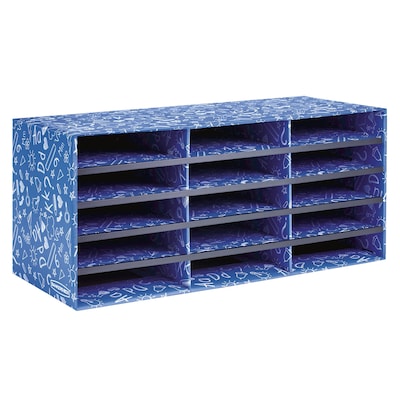 Bankers Box Classroom collection, 15-Compartment Literature Organizers, 28.5" x 12.375", Blue (3384301)