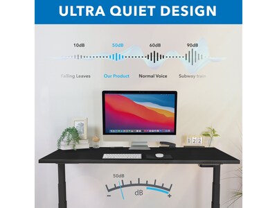 Mount-It! Ultimate 55"W Electric Rectangular Adjustable Standing Desk, Black (MI-18079)