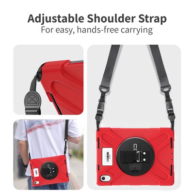 CODi Rugged iPad 11" (A16/11th Gen) & iPad 10.9" (10th Gen) Case with Integrated Screen Protector, Red (C30705069ISRD)