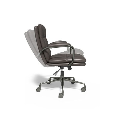 Union & Scale™ Industria 3-40C Bonded Leather Swivel Manager Chair, Gray (95115)