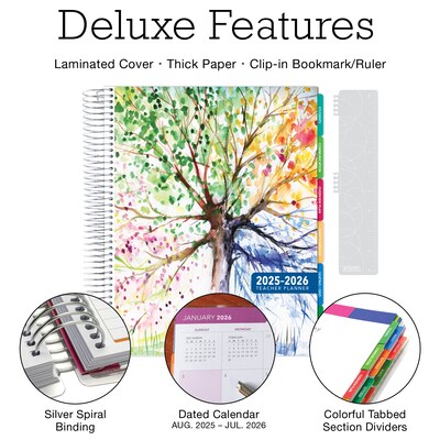 2025-2026 Global Printed Products Deluxe Tree Seasons 8.5 x 11 Academic Weekly & Monthly Planner,