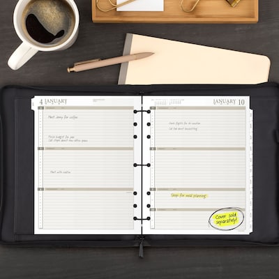2027 AT-A-GLANCE 11" x 8.5" Weekly & Monthly Planner Refill, White/Brown (491-285-27)