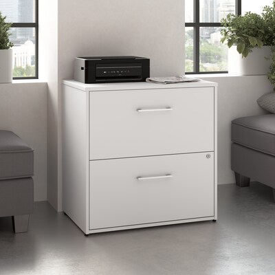 Bush Business Furniture Hustle 2 Drawer Lateral File Cabinet, White (HUF130WH)