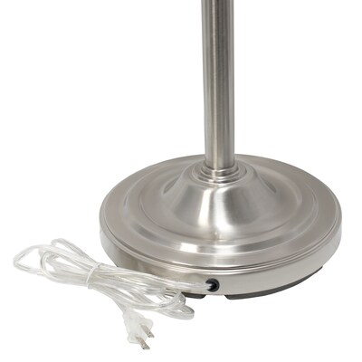 Lalia Home Torchiere Floor Lamp with 2 Reading Lights and Scalloped Glass Shades, Brushed Nickel (LHF-3002-BN)