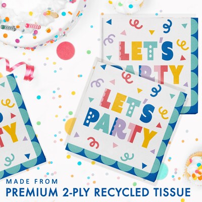 Creative Converting Party Patterns Let's Party Napkins, Multicolored, 64/Pack (DTC365082NAP)