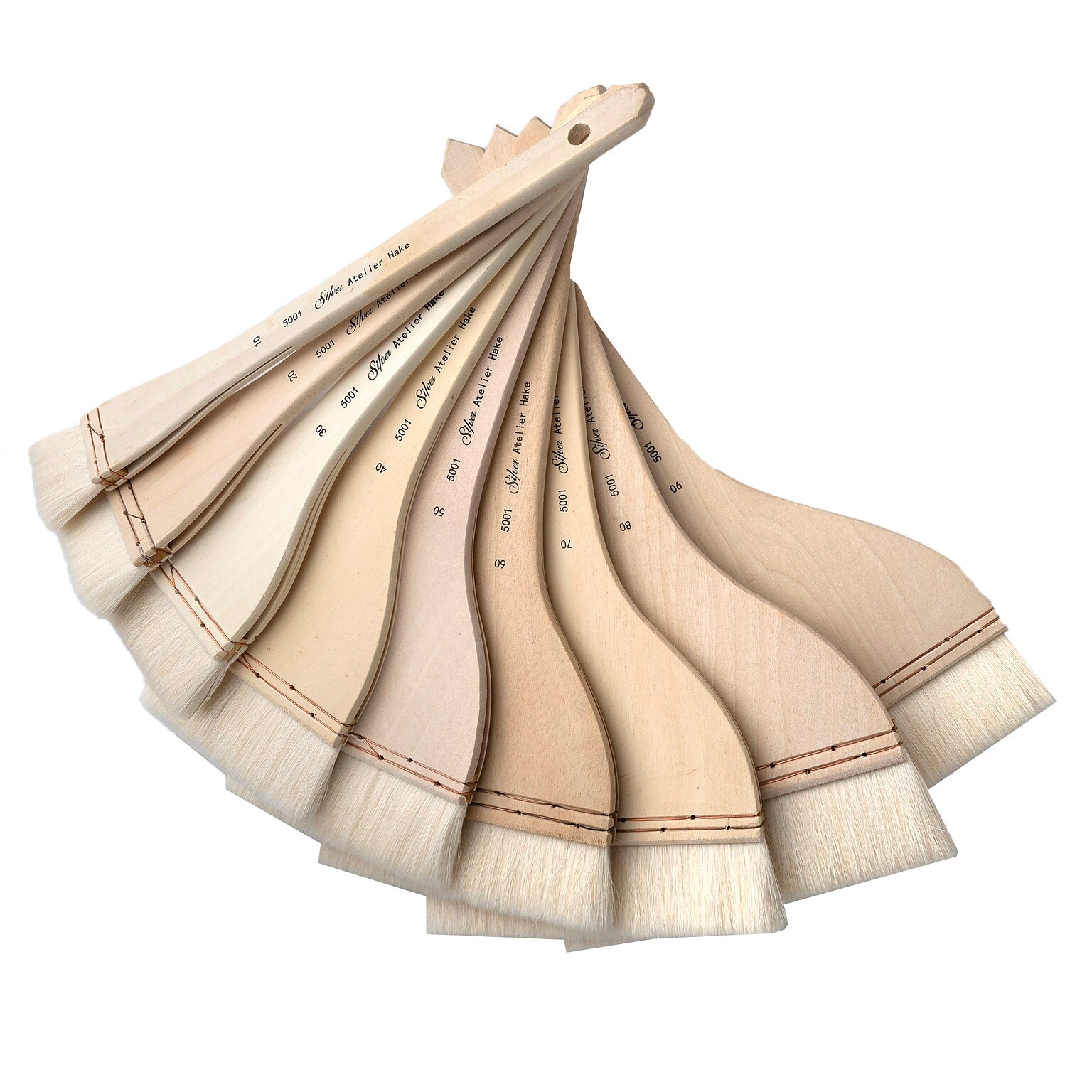 Silver Brush Natural Goat Bristle, Silver Hake Set, 9/Pack (SLVHK5051)