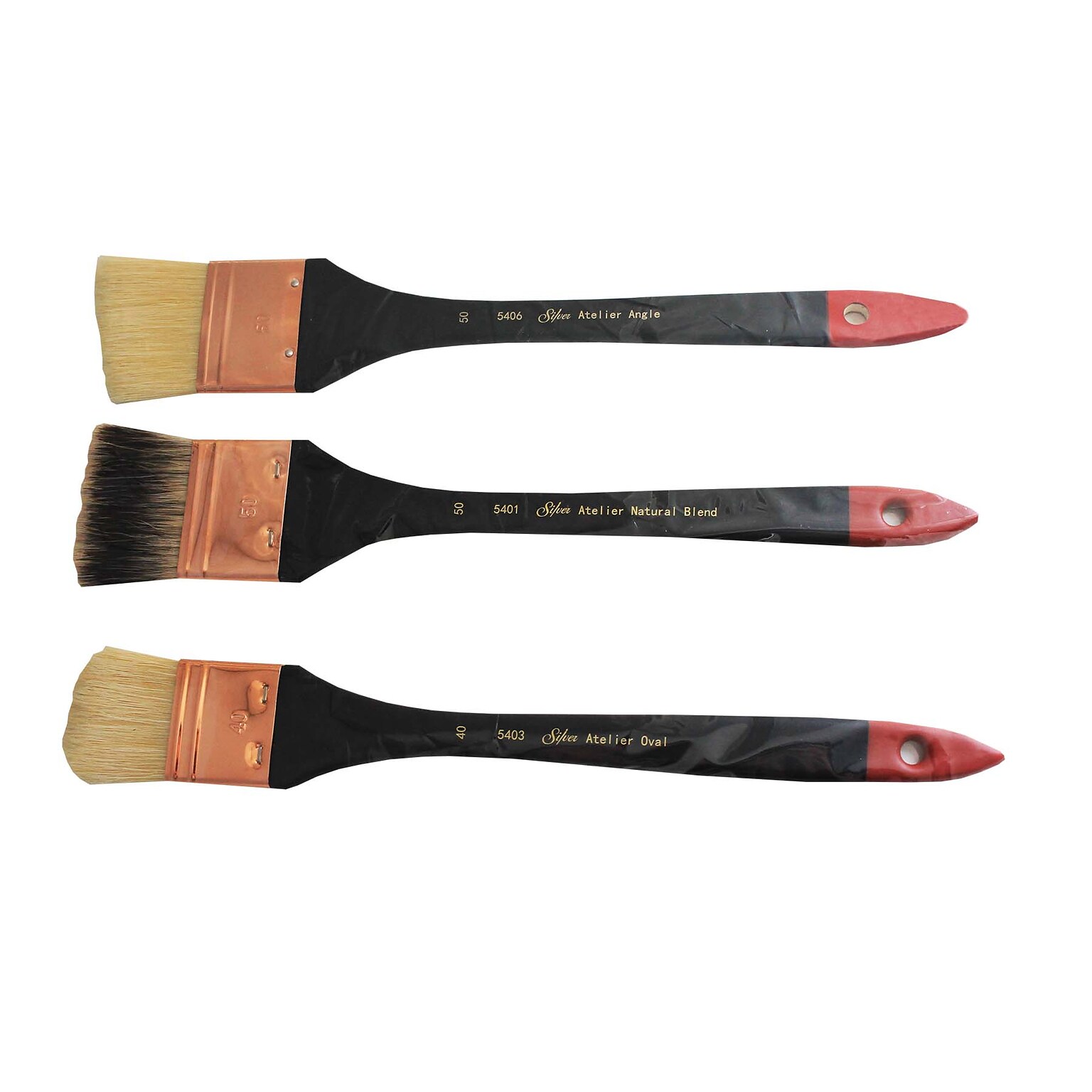 Silver Brush Natural Hog Bristle, Assorted Brushes, 3/Pack (SLVAW5561)