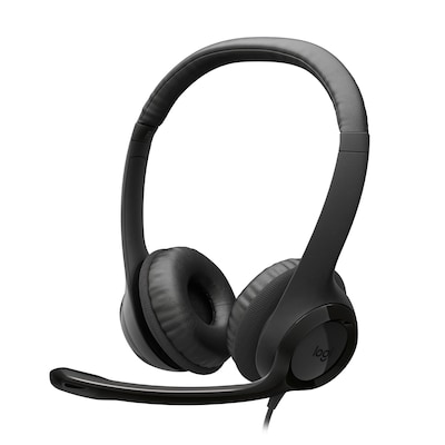 Logitech H390 USB-C Stereo On-Ear Headset, Black (981-001575)