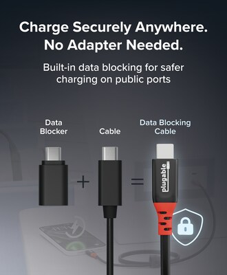Plugable 3.3 ft. USB-C to USB-C Charging Cable, Male to Male, Black (USBC-CC1M)