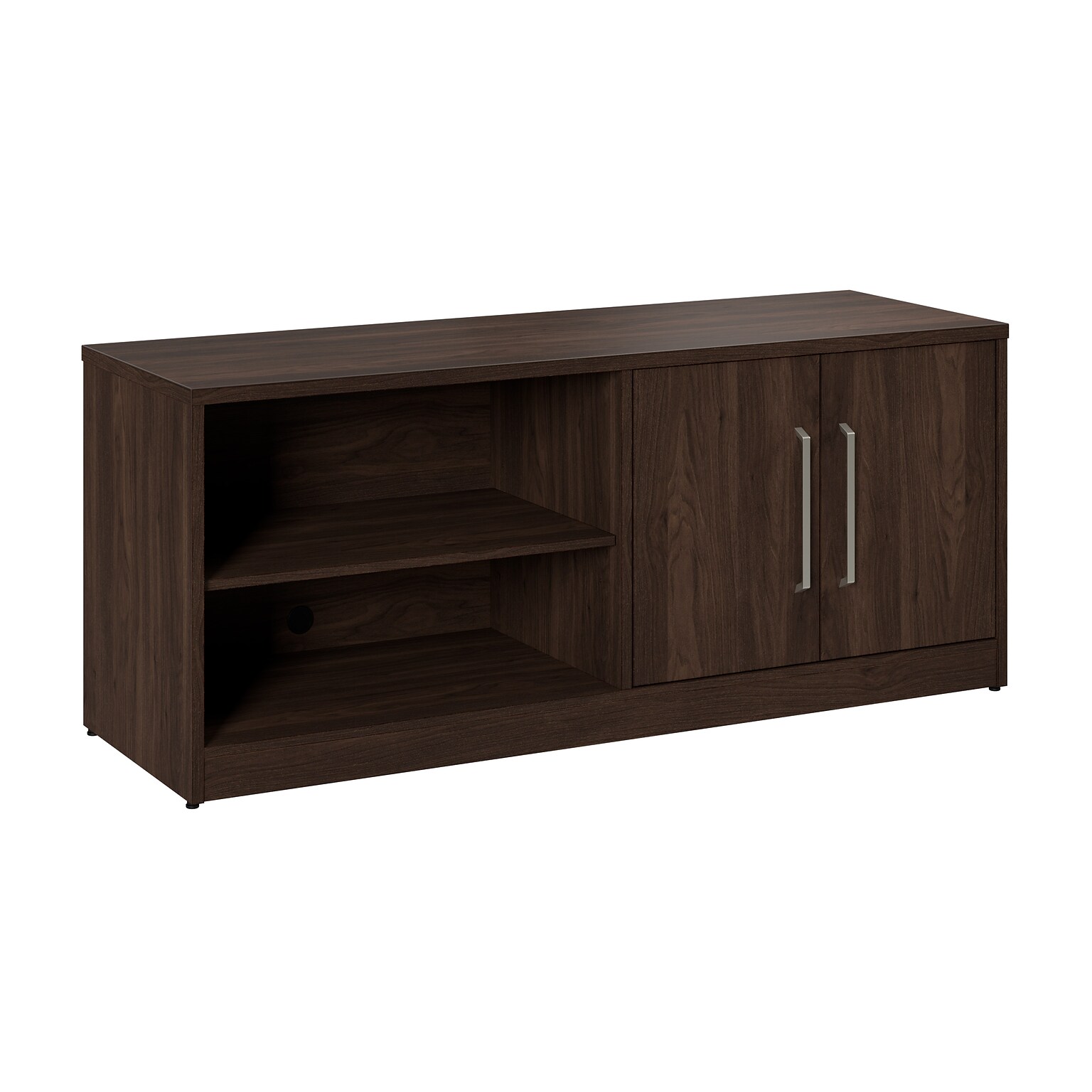 Bush Business Furniture Vista Low Storage Cabinet with Doors and Shelves, Black Walnut (VSS160BW)