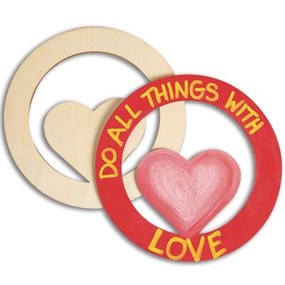 S&S Wood Heart Plaques, 24/Pack (WD7648)