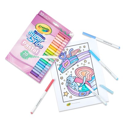 Crayola Supertips Pastel Washable Water Based Kids Marker, Assorted Colors, 20/Pack, 6 Packs/Bundle (BIN587516-6)