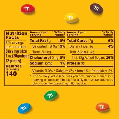 M&M's Peanut Milk Chocolate Pieces, 62 oz. (209-00060)