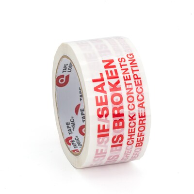 Tape Logic Stop If Seal Is Broken Security Tape, 3 x 110 yds., Red/White, 6/Carton (T905P016PK)