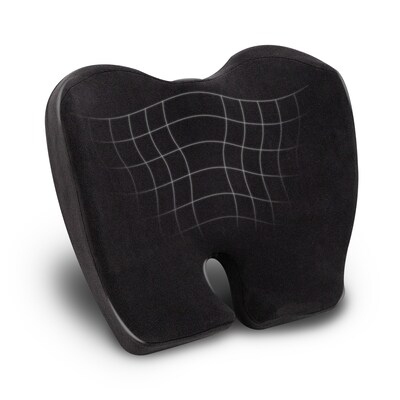 Mind Reader Memory Foam Office Chair Ergonomic Orthopedic Cushion, Black (ORTHOCUSH-BLK)
