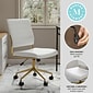 Martha Stewart Ivy Armless Faux Leather Swivel Office Chair, White/Polished Brass (CH2209211WHGLD)