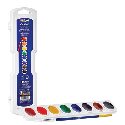 Prang Semi-Moist Washable Watercolor Paint Set Assorted Colors 8 Colors/Set  36 Sets/Box (DIX80519) 