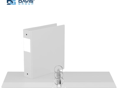 Davis Group Premium Economy 2" 3-Ring Non-View Binders, White, 6/Pack (2313-00-06)