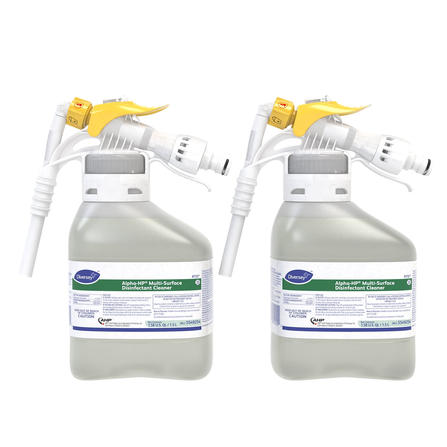 Alpha-HP 67 Disinfectant for Diversey RTD, Citrus, 1.5L / 1.58 U.S. Qt., 2/Carton (5549254)