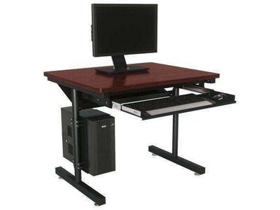 VersaDesk 48W Basic Computer Table, Cherry/Black (BCT4830-BC)