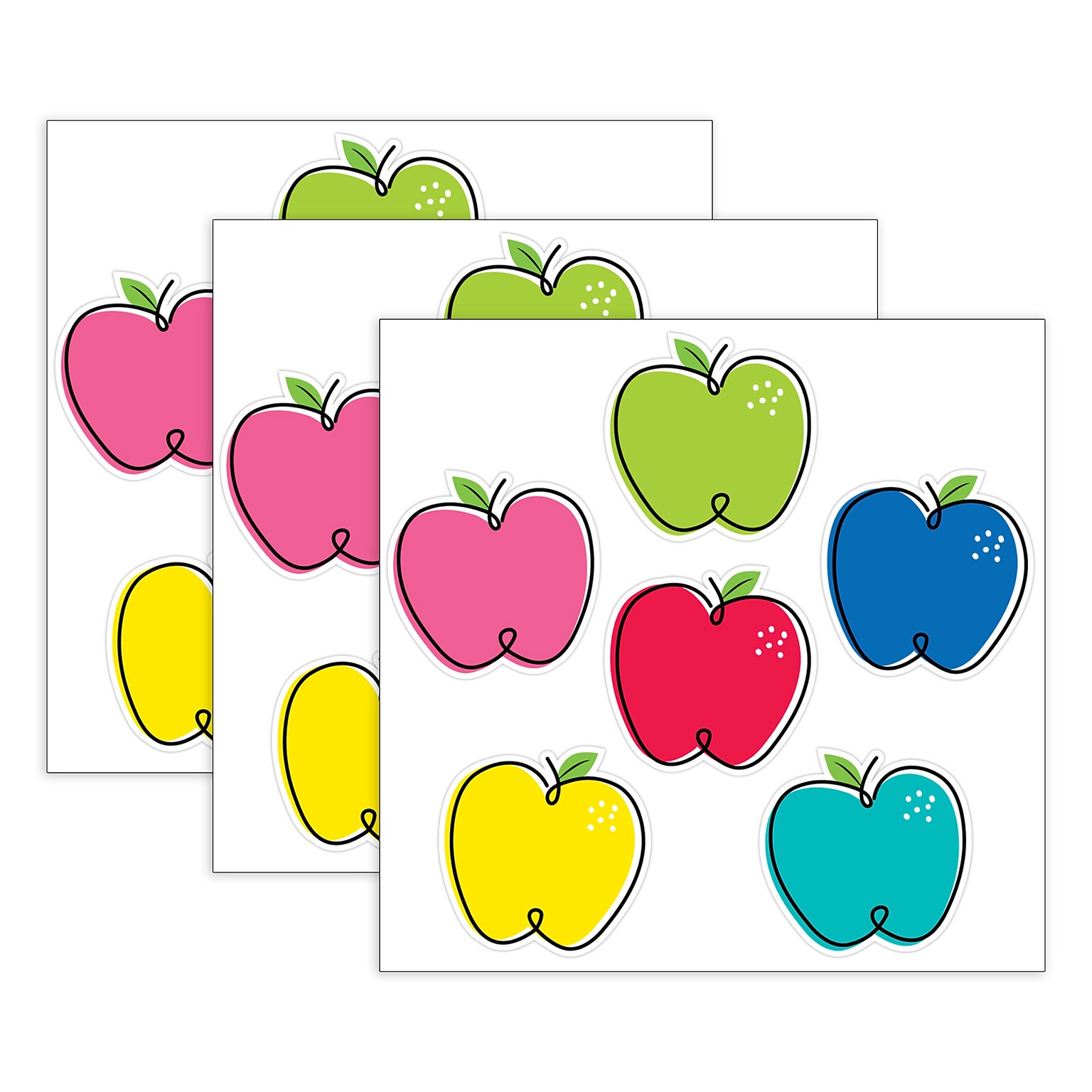 Creative Teaching Press Core Décor Doodle Apples Designer Cut-Outs, 36/Pack, 3 Packs/Bundle (CTP10420-3)