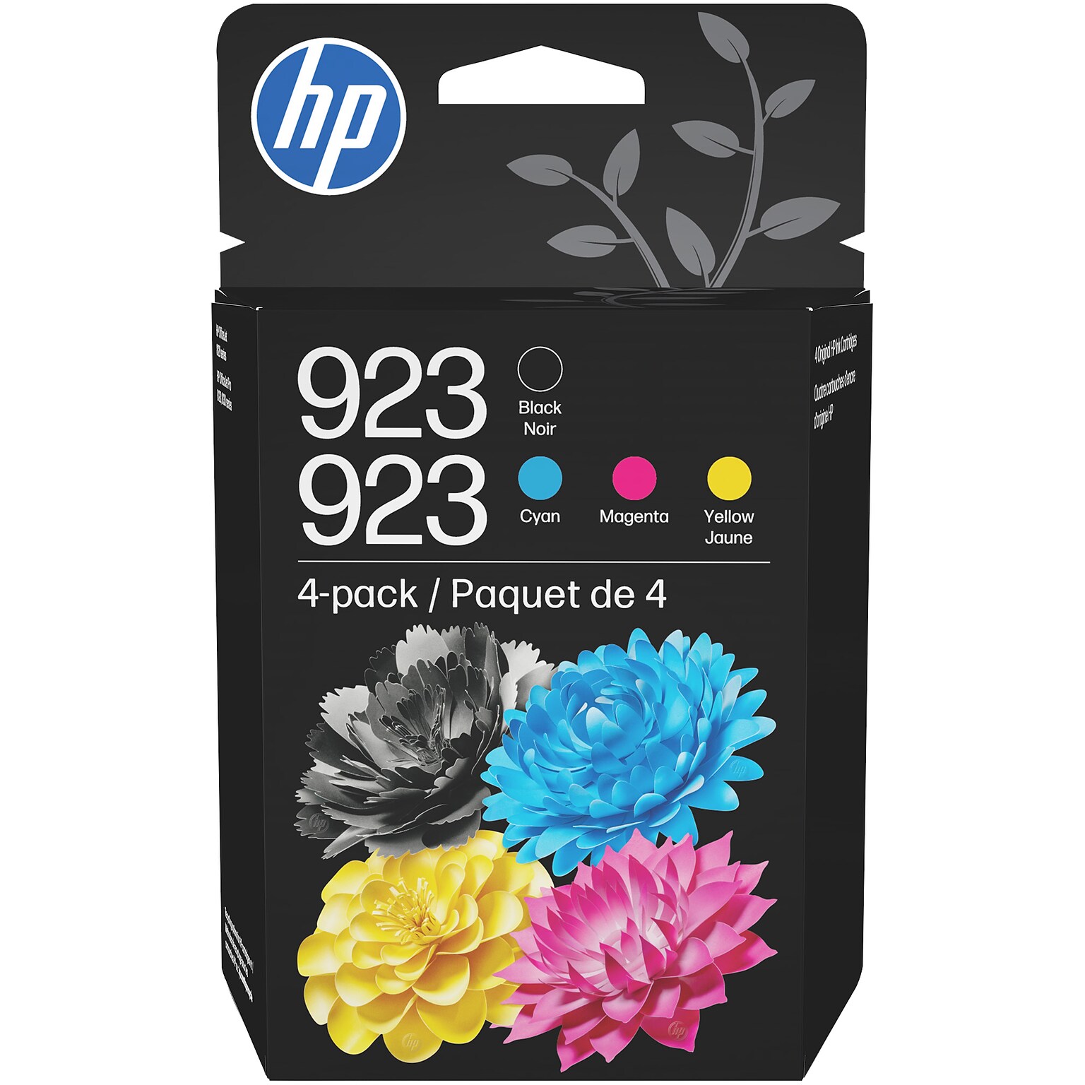 HP 923 Black/Cyan/Magenta/Yellow Standard Yield Ink Cartridges, 4/Pack (6C3Y6LN)