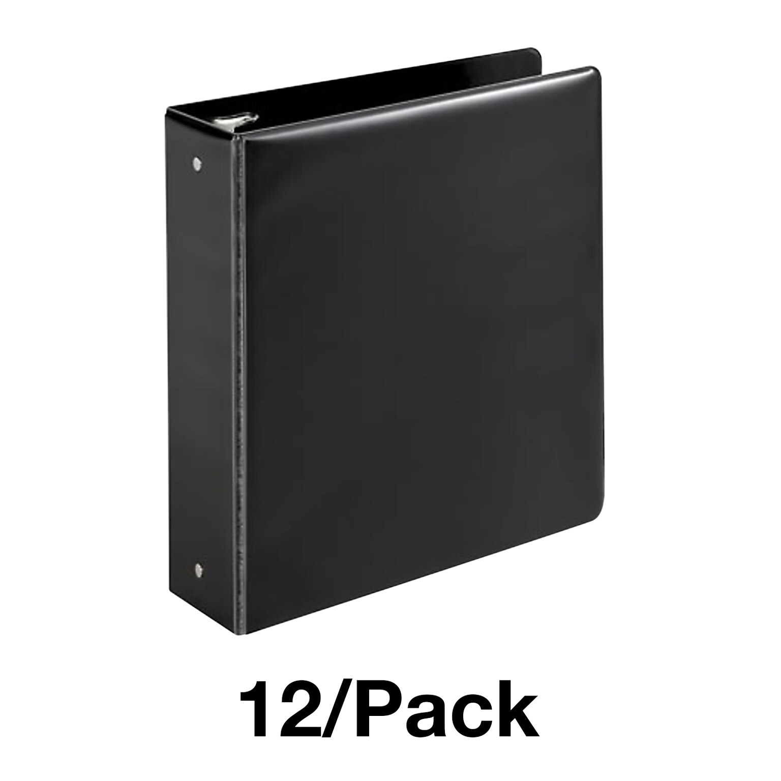 Quill Brand® Standard 3 3 Ring Non View Binder, Black, 12/Pack
