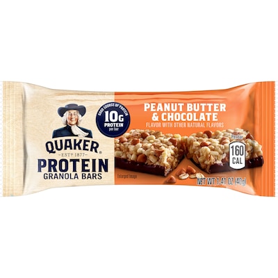 Quaker Protein Chocolate Peanut Butter Granola Bar, 7 oz., 5 Bars/Box (QUA57832)