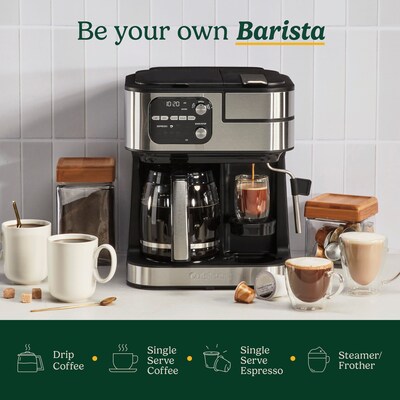 Cuisinart Barista Bar 4-in-1 12-Cups Automatic Coffee Maker, Black (SS4N1NAS)