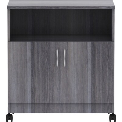 Lorell Mobile Machine Stand with Shelf, 30.50 H x 28 W x 19.75 D, Weathered Charcoal (LLR69627)