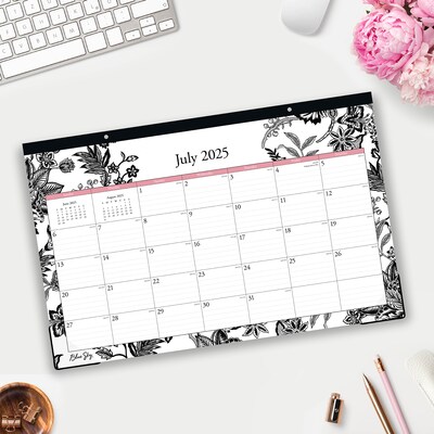 2025-2026 Blue Sky Analeis 17" x 11" Academic Monthly Desk Pad Calendar, Black/White (130617-A26)