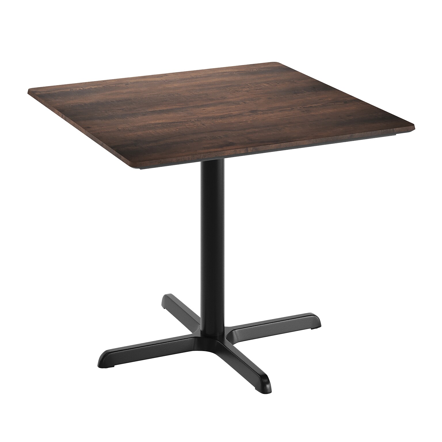 Flash Furniture Acadia Square Wooden Dining Table with X-Base, 36D x 36W, Dark Brown/Black Base (STSQ36WBRT3030)