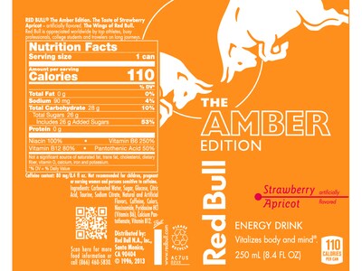 Red Bull Amber Edition Strawberry/Apricot Energy Drink, 8.4 oz., 24 Cans/Carton (RB240074)