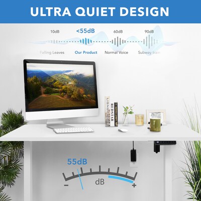 Mount-It! 55"W Electric Adjustable Standing Desk, White (MI-18061)