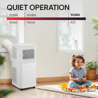 LG ThinQ 115-Volt 8000 BTU (6000 BTU DOE) Portable Air Conditioner with Remote, WiFi Enabled, White (LP0626PWSF)