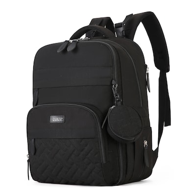 DUKAP Baby Pro Expandable Diaper Backpack, Large, Black (BDKBAB17BLK)