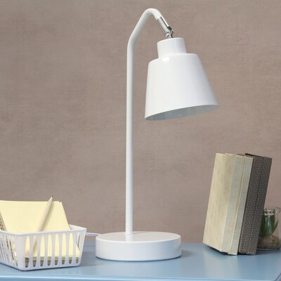 Simple Designs Sleek Essentials LED Desk Lamp, 16", White (LD1077-WHT)