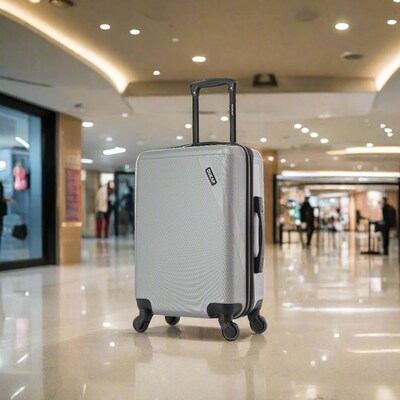 DUKAP Discovery 21.65 Hardside Suitcase, 4-Wheeled Spinner, TSA Checkpoint Friendly, Silver (DKDIS00S-SIL)