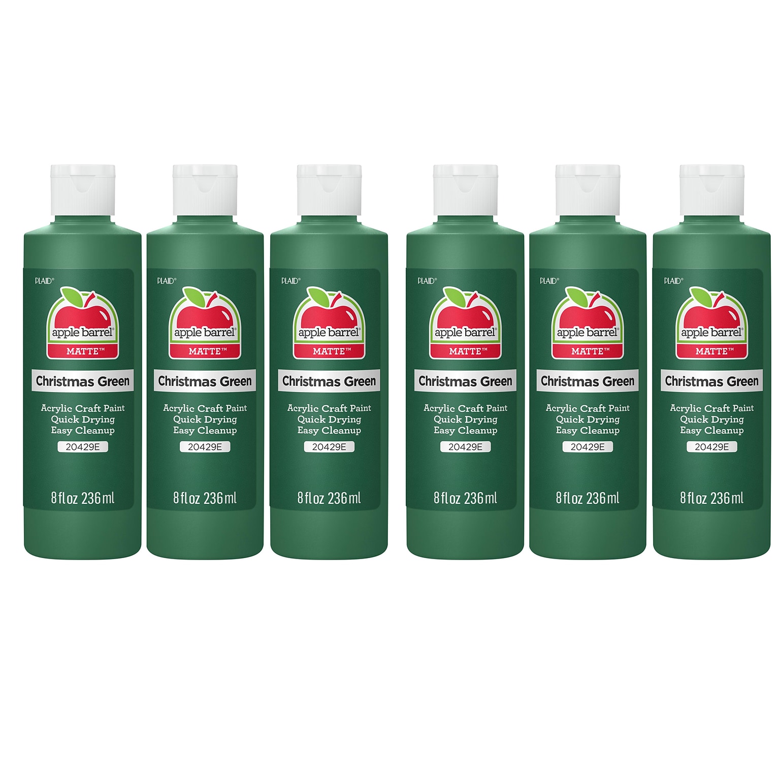 Apple Barrel Acrylic Paint Matte, 8oz., Christmas Green, 6/Pack (APP20429E-6)