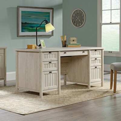 Sauder Costa 65"W Executive Desk, Chalked Chestnut (419954)