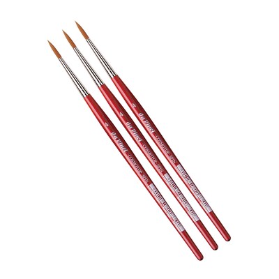 da Vinci COSMOTOP-SPIN Watercolor Synthetic Bristle, Round Brush, 3/Pack (DVXVA55804-3)