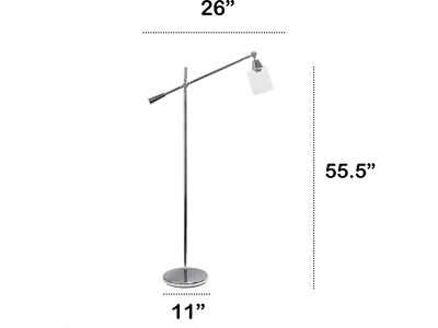 Lalia Home Studio Loft 55.5" Chrome Floor Lamp with Cylindrical Shade (LHF-5021-CH)