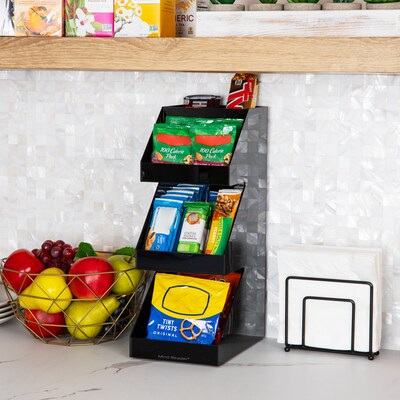 Mind Reader 5-Compartment Coffee, Tea, Utensil and Condiment Countertop Organizer, Black (3TCORG-BLK)
