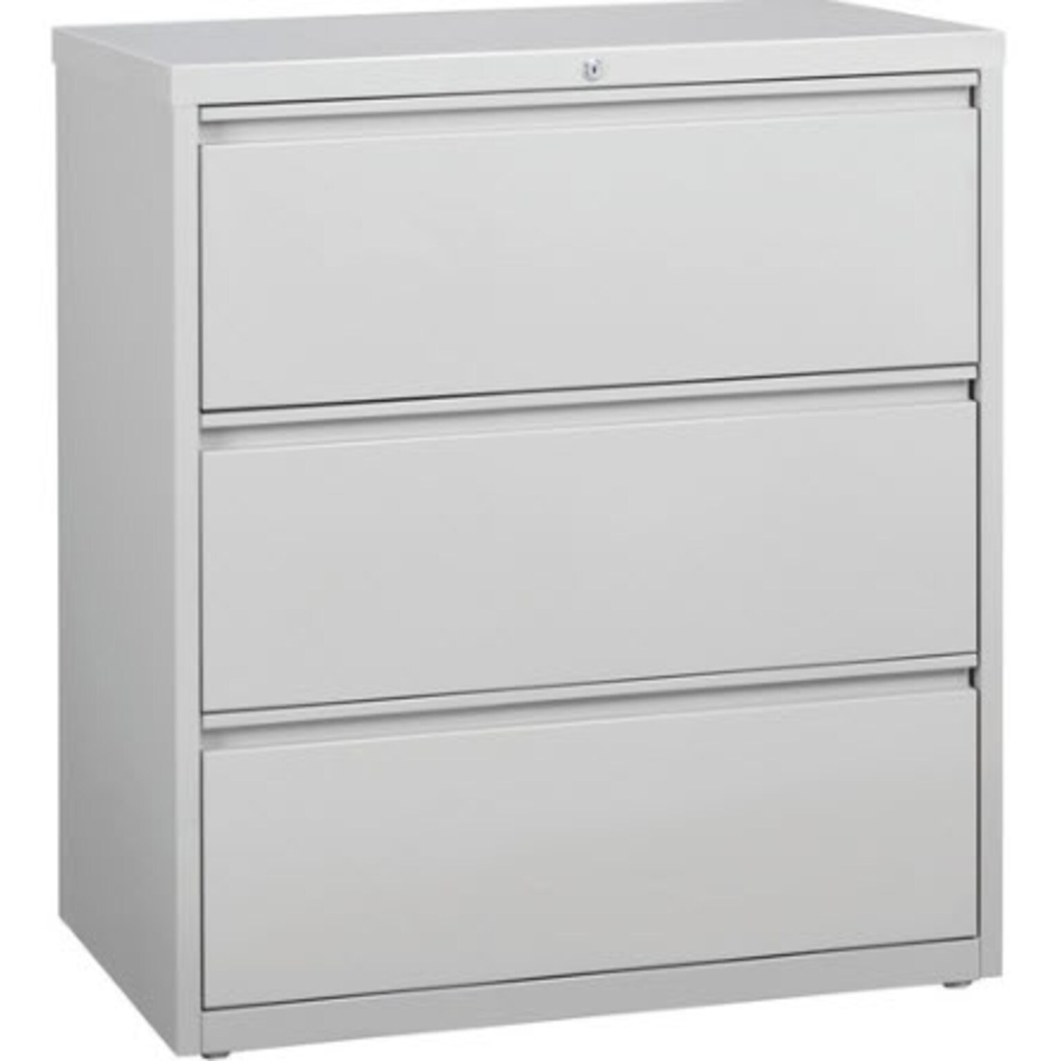 Lorell Fortress Series 3-Drawer Lateral File Cabinet, 36W x 18.6D x 40.3H, Light Gray (LLR88029)